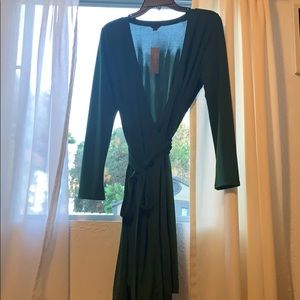 Emerald green wrap dress